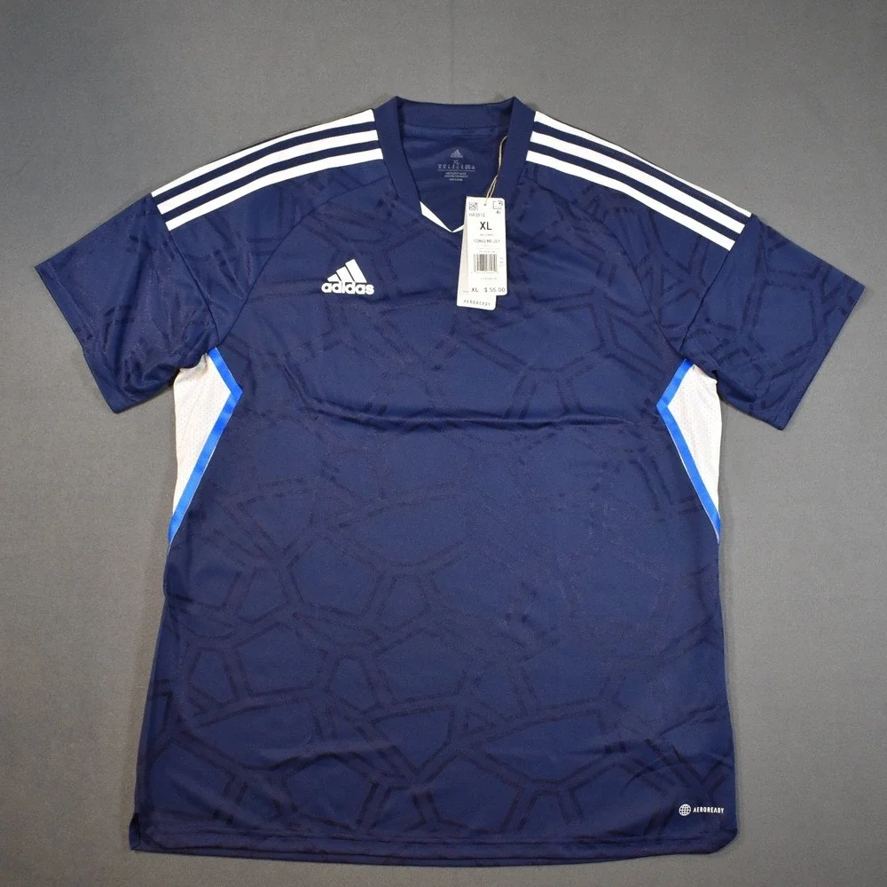 Adidas Soccer|Futbol Condivo 22‎ Jersey Training Top Navy Blue X-Large Textured